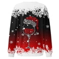 thumbnail image 5 of TIMIFIS Chandail de Noël Surdimensionné pour Femmes, Décontracté et Mignon, Imprimé Flocon de Neige et Verre de Vin Rouge, Col Rond, Chandail à Enfiler, Cadeaux pour Femmes pour Noël, 5 of 5