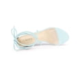 thumbnail image 4 of BLISSFUL STEP Chaussures pour Femmes à Bride Transparente à Lacets à Bout Ouvert Sandales Habillées à Talon Épais Bleu 7, 4 of 8