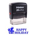 thumbnail image 2 of Printtoo HAPPY HOLIDAY Self Inking Rubber Stamp Office Stationary Custom Stamp-Blue, 2 of 2