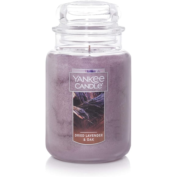 Yankee Candle Bougie Parfumée, Lavande Séchée et Chêne, Grande Bougie en Pot Originale, 110-150 Heures de Combustion, 22 oz