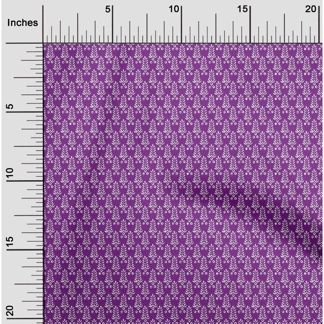 oneOone Viscose Jersey Fabric Leaves Block Printed Craft Fabric BTY 60 Inch Wide