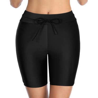 DondPO Swim Shorts Women Womens Swimsuits Bottoms Boy Shorts Drawstring Women Bathing Waisted High Shorts Swim Suit Swimsuit Swimwears Tankinis Set Swim Pants for Women Swim Trunks Black XXL