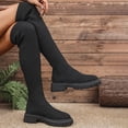 thumbnail image 4 of Bottes d'Hiver pour Femmes Décontractées au-Dessus du Genou à Talon Épais à Talon Bas, 4 of 9