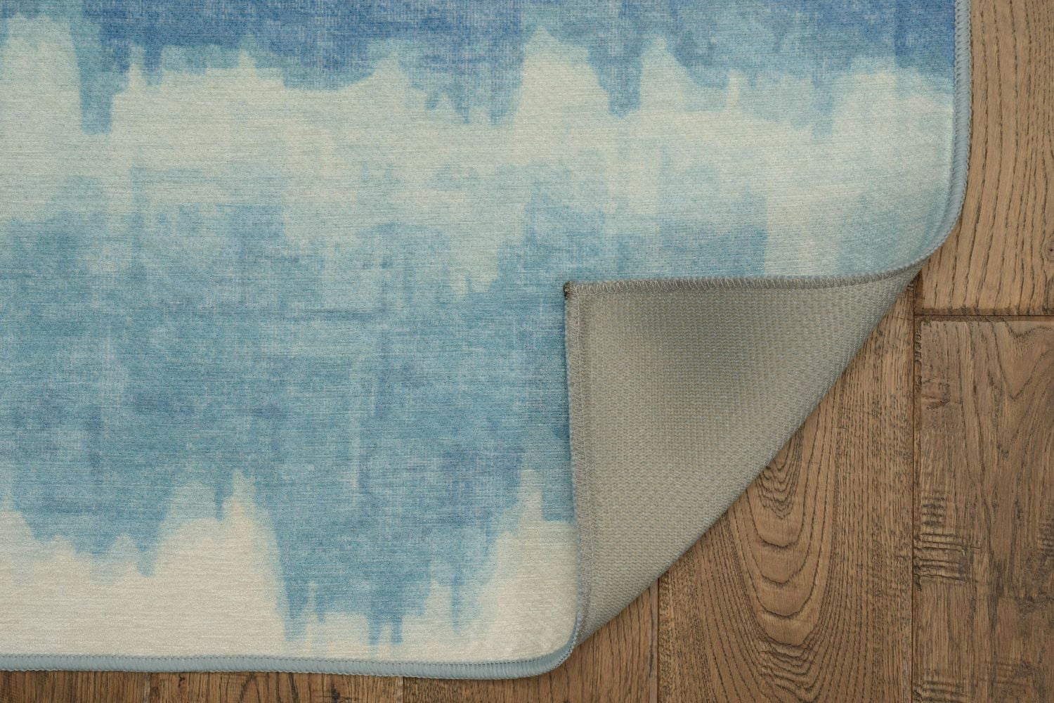 Tapis d'extérieur lavable Apopka ivoire & bleu 5 pi x7 pi