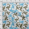 thumbnail image 3 of oneOone Rayon Light Blue Fabric Asian Japanese Koifish Craft Projects Decor Fabric Printed By The Yard 56 Inch Wide, 3 of 5