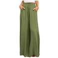 thumbnail image 2 of Jsaierl Womens Casual Wide Leg Pants Ruffle Elastic Drawstring Palazzo Pants Loose Comfy Trousers with Pockets, 2 of 9