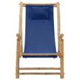 thumbnail image 2 of vidaXL Deck Chair Bamboo and Canvas Navy Blue, 2 of 5