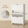 thumbnail image 3 of HOMCOM Narrow Shoe Cabinet with 3 Flip Drawers, Shoe Storage Cabinet, White, 3 of 10