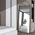 thumbnail image 4 of CISTEROMAN Full Length Mirror 58"x18" Arch Floor Mirror with Stand Arched Mirror Full Body Mirror Gold Standing Hanging or Leaning Against Wall for Bedroom Entry, Bedroom, Living Room, 4 of 7