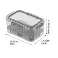 thumbnail image 3 of Grey Functional Ice Tray Fresh-Keeping Box Portable Refrigerator Fresh-Keeping Box Storage Box Kitchen Sealed Box Food Grade Transparent Lunch Box 10X6.85X4.65In Grey, 3 of 3
