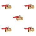 thumbnail image 1 of Thinsony Divers Type Robinet à Boisseau Sphérique Fileté en Laiton Boule FF 16mm Rouge 5Set, 1 of 6