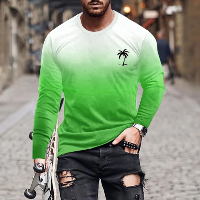 RXIRUCGD T-Shirt à Col Rond pour Hommes, Décontracté, Mode, Imprimé, Manches Courtes, Chandail, Vert, Taille : 3TG