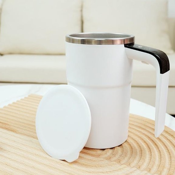 Tasse à Agitation Automatique Mesure Automatique de la Température Tasse en Acier Inoxydable Magnétique Tasse à Café Portable Tasses