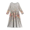thumbnail image 3 of Teen Girls Tiered Maxi Dress, Solid Color Layered Ruffle Dress with Pockets, Bohemian Style for Party, Photo Shoot, and Holiday. 150Gray, 3 of 4