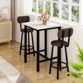 thumbnail image 2 of Furlinkhm 3 Piece Pub Dining Set, Modern bar Table and Stools for 2 Kitchen Counter Height Wood Top Bistro Easy Assemble for Breakfast Nook Living Room Small Space Restaurant, White, 2 of 10