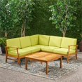 thumbnail image 3 of Noble House Perla Ensemble de Conversation en Bois Extérieur 6 Pcs avec Coussins Verts Résistants à l'Eau, 3 of 4