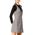 thumbnail image 4 of INSPIRE CHIC Robe Chasuble Salopette Sans Manches à Bretelles Pied-de-Poule pour Femme P Blanc, 4 of 8