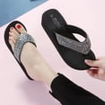 thumbnail image 4 of Summer Slippers Fashion Rhinestones Wedges Flip Flops Womens Casual Beach Shoes, 4 of 9