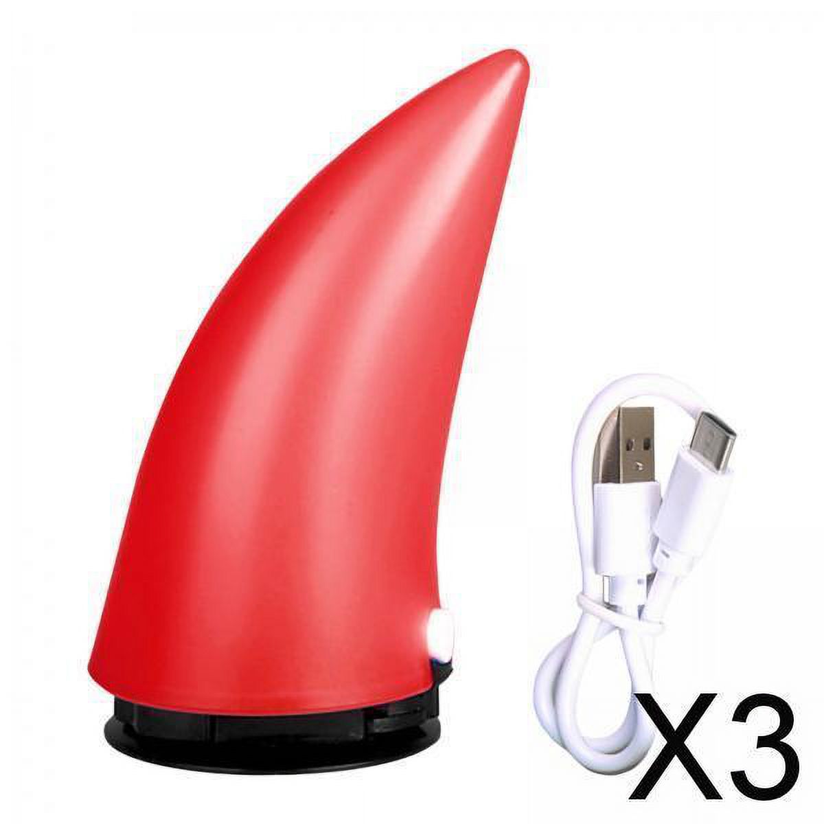 DYNWAVECA 2xIlluminated Devil for Helmet Fits for Outdoor Sport Motorcycle , Red 2, 3 Pcs
