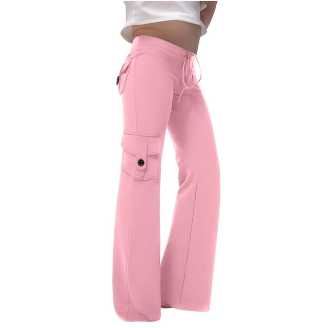 GreatBaby Girls Solid Color Cargo Jogger Pants Multi-Pocket Trousers with Drawstring Kids Casual Fall Spring Everyday Bottoms