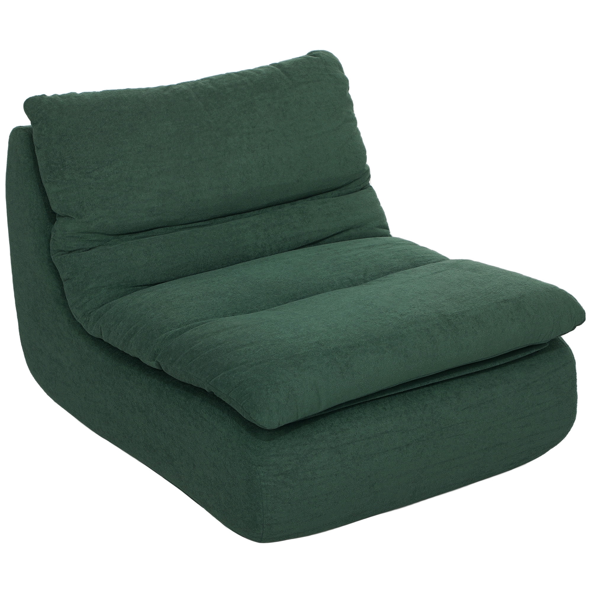 HOMCOM Canapé de Sol avec Mousse Unique, Chaise de Sol Sans Accoudoirs, Vert
