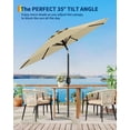 thumbnail image 4 of 9FT Outdoor Patio Umbrella with Crank Lift, Double Layer Wind Vent & Push-Button Tilt,UV Protection, Waterproof, Heavy Duty 8 Rib Design for Deck, Pool, Garden, 4 of 7