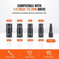 thumbnail image 3 of VEVOR Lug Nut Impact Socket Set 1/2 in Drive Metric and SAE 6-Point Flip Socket, 3 of 9