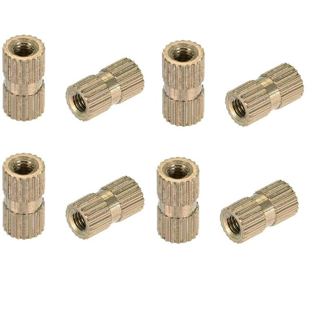 Wekity M4x12mm Female Thread Knurled Nuts Hx6mm OD Brass Threaded Insert Embedment Nuts Hydraulic Welded Joint Injection Molding Assortment Kit for 3D Printing Injection Molding 80PCS-0621