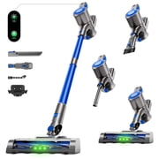 35KPa Cordless Vacuum Cleaner, 8-in-1 Lightweight Self-Standing Stick Vacuum, Max 45Mins Runtime, Anti-Tangle with Hose for Hard Floor,Carpet,Pet Hair, Blue
