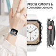 thumbnail image 4 of KOMI Case for Series 8 41mm & Series 7 41mm with Screen Protector, 2 Pack Hard PC Bling Bumper Shiny Crystal Diamond Rhinestone Protective Cover for iWatch 8 7 Accessories 41mm Women, Clear+Pink, 4 of 5