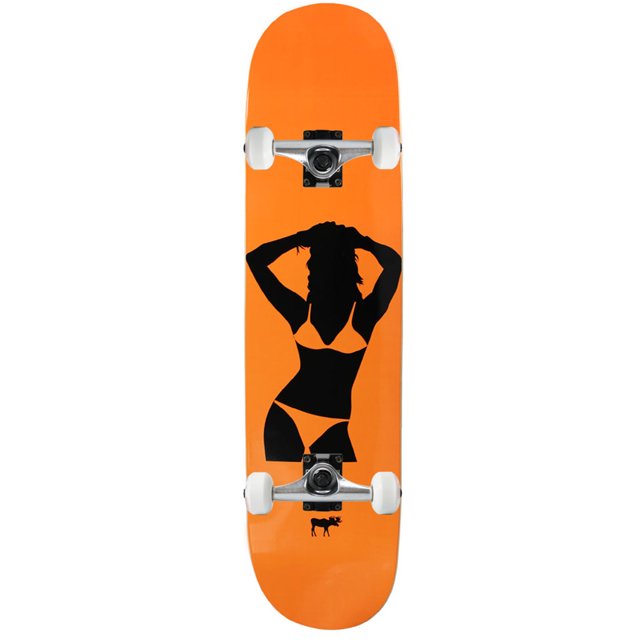 Moose Skateboard Complete Canadian Maple Girl Silhouette Orange 7.75"