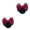thumbnail image 1 of VONKY Easy To Wear Bow Work Hair Clips For Effortless Hairstyling On Go Wide Two Bows- rose red 2Set, 1 of 6