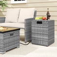 thumbnail image 4 of Costway Propane Tank Cover Table,16Inch Square PE Rattan Gas Tank Storage Box with Flip Lid Mix Gray, 4 of 10