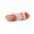 thumbnail image 4 of BLISSFUL STEP Chaussures pour Femmes Sandales Compensées à Bout Ouvert à Plateforme avec Lacets Fleur Orange 7, 4 of 7