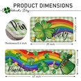 thumbnail image 2 of St. Patricks Day Lucky Clover Kitchen Rugs Set of 2, Shamrock Hat Rainbow Plaid Farmhouse Kitchen Mats Decor, Spring Pinch Me Gold Irish Floor Door Mat Home Decorations -17x29 and 17x47 Inch, 2 of 6