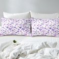 thumbnail image 4 of Erosebridal Chic Purple Floral Flower Sheet Set Twin, Spring Blossoms Bedding Sets Twin Size, Microfiber 3pcs, 4 of 6