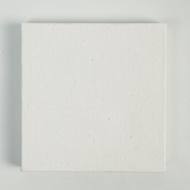 North Shore mini canvas 2.6” x 2.6” front-facing square triple-primed medium-grain 100% acid-free cotton panel, close-up white textured surface; suitable for acrylic or oil painting and small projects, often used for mini portraits, gifts or signs.