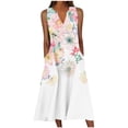 thumbnail image 2 of Cadeaux pour la Fête des Mères, Kcavykas Robe Maxi Bohème, Robe Décontractée d'Été pour Femme à Design Graduel Sans Manches à Encolure en V Longue, 2 of 5