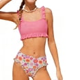 thumbnail image 1 of RXMEKW Two-Piece Swimsuit Set With Floral Print for Girls, Kids' Ruffle Bikini, UPF 50+ Sun Protection, Soft Stretch Fabric for Beach and Pool, 1 of 7