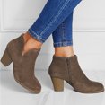 thumbnail image 4 of B91xZ Bottes pour Femmes Talon Bas Bottines Mode avec Fermeture Éclair Intérieure, Marron 7.5, 4 of 5