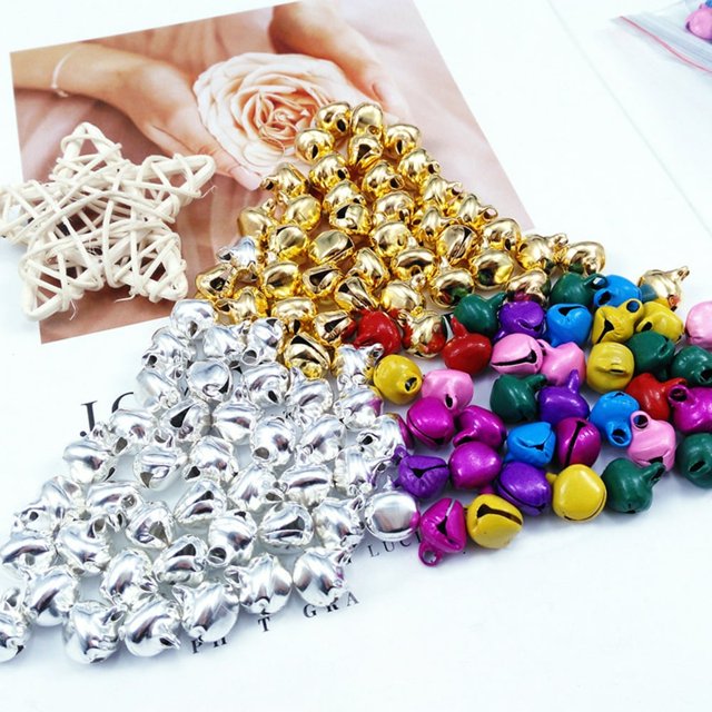 100Pcs/Set Jingle Bells Nordic Style Shatter-proof Small Size Christmas Tree Hanging Bells Decor for Festival