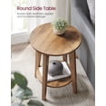thumbnail image 2 of VASAGLE Round Side Table with Lower Shelf, End Table for Small Spaces, Nightstand for Living Room, Bedroom, Rustic Walnut, 2 of 5