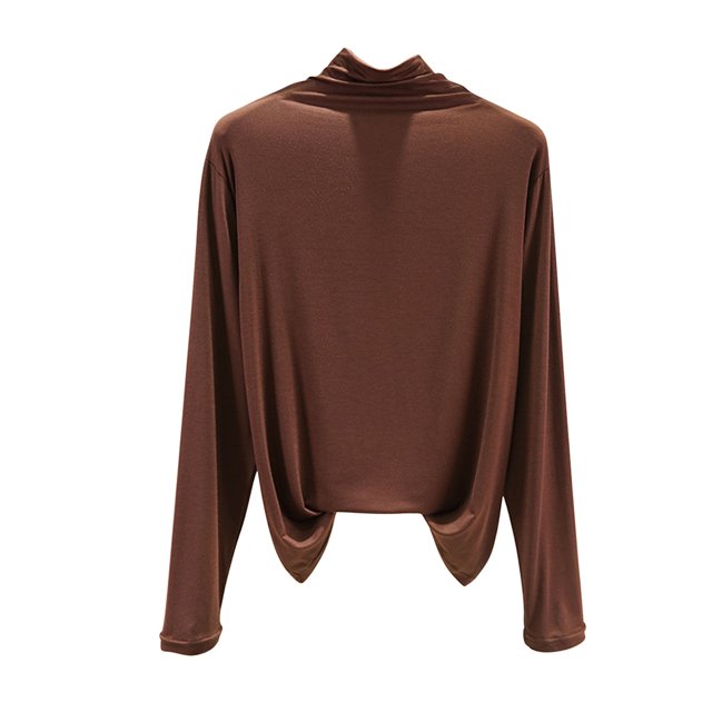 Yuyuzo Women's Long Sleeve Shirts Turtleneck Basic Solid Color Slim Fitted Base Layer Undershirts
