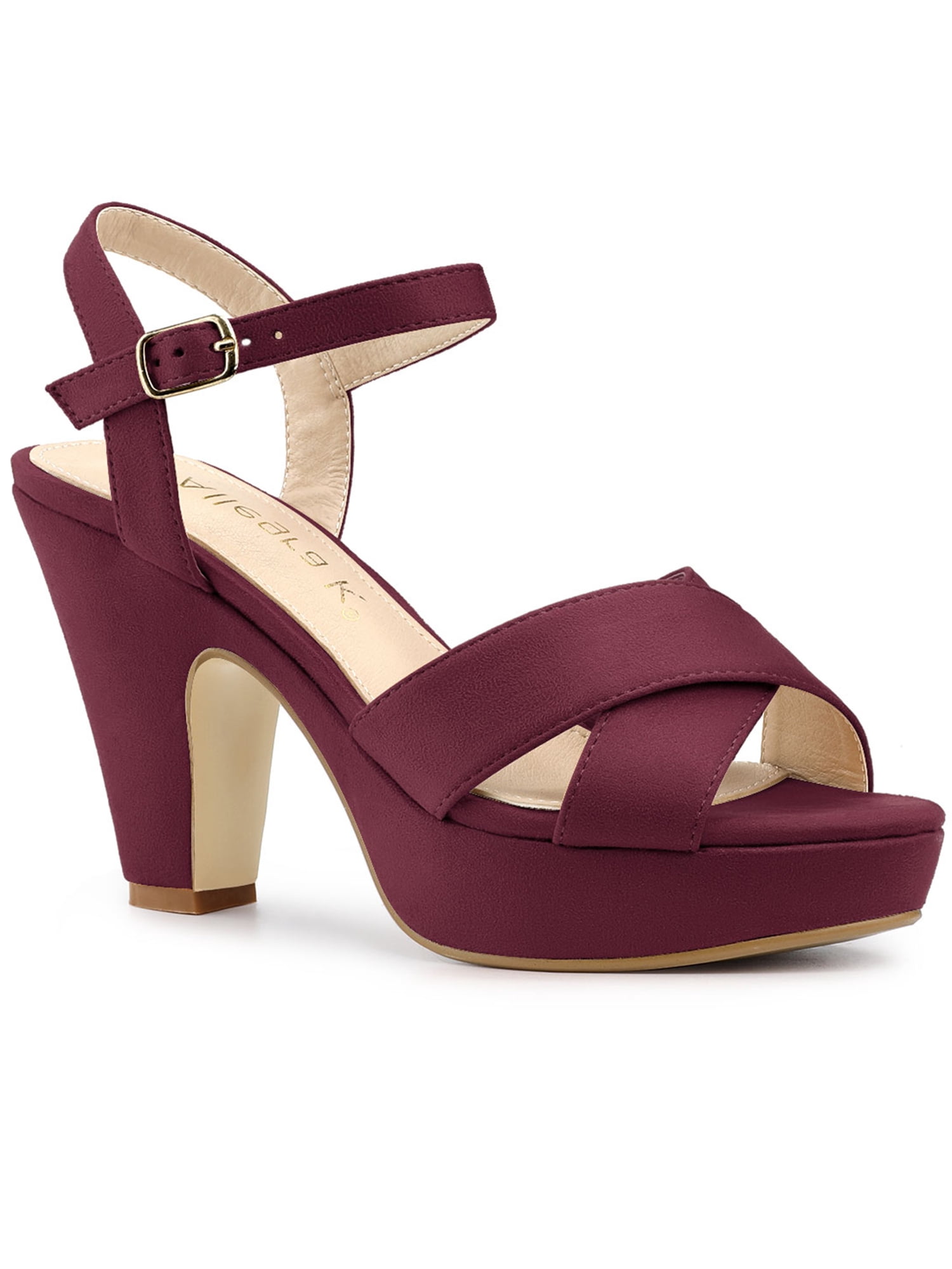 BLISSFUL STEP Women's Strap Platform Chunky Heel Slingback Sandals