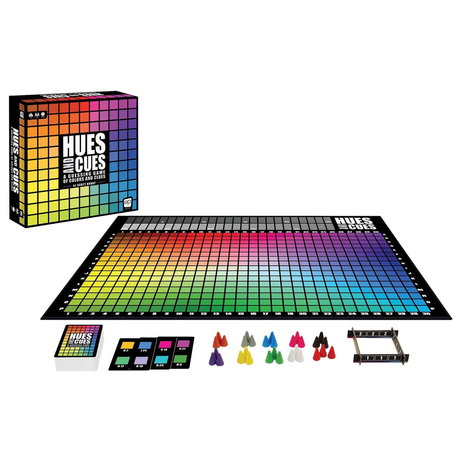 HUES and CUES Color Guessing Board Game for 3-10 Players Ages 8+, 480 Color Squares, Family Party Word Clue Game, Gift for Kids and Adults
