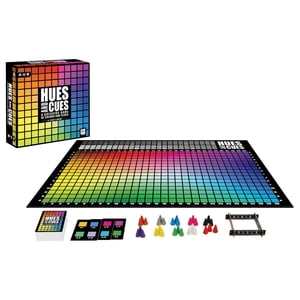HUES and CUES Color Guessing Board Game for 3-10 Players Ages 8+, 480 Color Squares, Family Party Word Clue Game, Gift for Kids and Adults