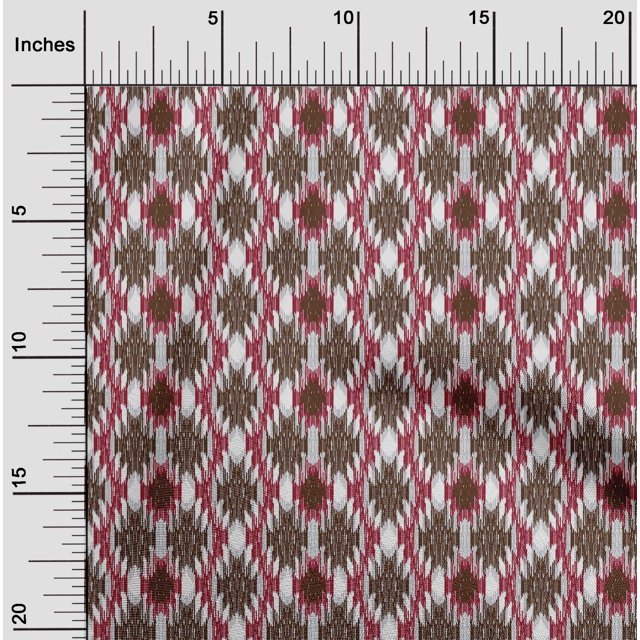 oneOone Tissu Popeline de Coton Imprimé Ikat Aztèque BTY 56 Pouces de Large