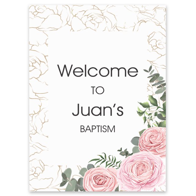 Darling Souvenir MADE WITH LOVE PersonalizedWelcomeSignFor Baptism,RoseParty Supplies Great For Your Celebrations- 18x 12