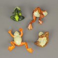 thumbnail image 5 of Set of 4 Hand-Painted Multicolor Frog Figurine Decorative Plant Pot Hangers - Whimsical Outdoor Garden Decorations for Pots and Planters - 4 Inches High, 5 of 5