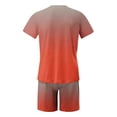 thumbnail image 4 of Liyamei Men's Summer Tracksuit Plus Size Short Sleeve O Neck Athletic Suit Casual Color Block Drawstring Waist Tracksuit Set, 4 of 4